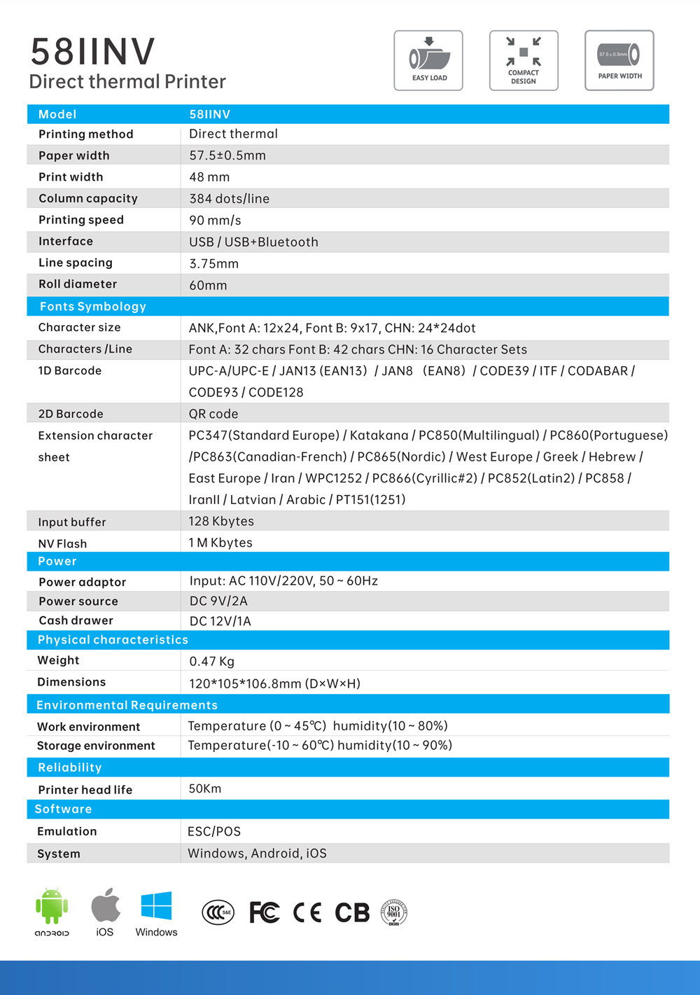 Direct thermal Printer